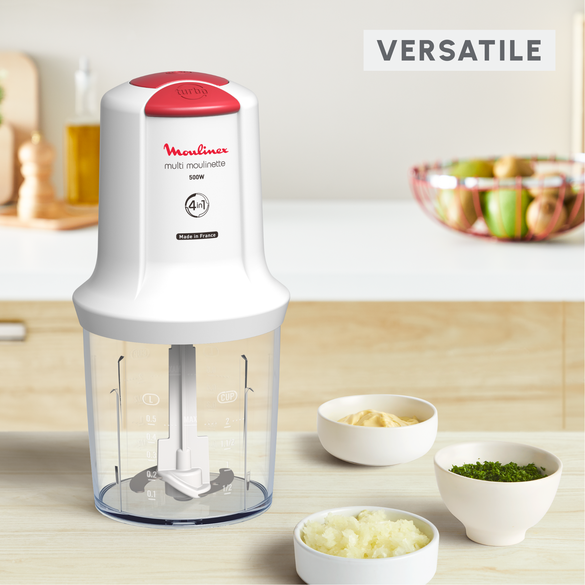 Moulinex Multi Moulinette 4-in-1, Electric Food Chopper, Shaker Accessory