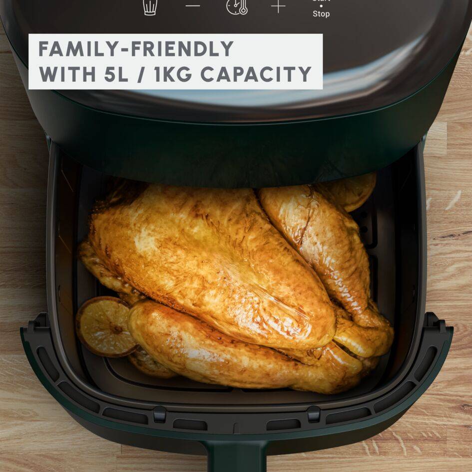 Easy Fry Max Forest, Friggitrice ad Aria 5L/1kg, 10 programmi automatici, Cottura Veloce, Lavabile in Lavastoviglie