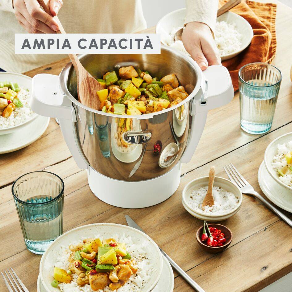Robot da cucina multifunzione i-Companion Touch Pro (Silver), Funzione Cottura, Capacità 3L, Schermo Touch, Bilancia Integrata