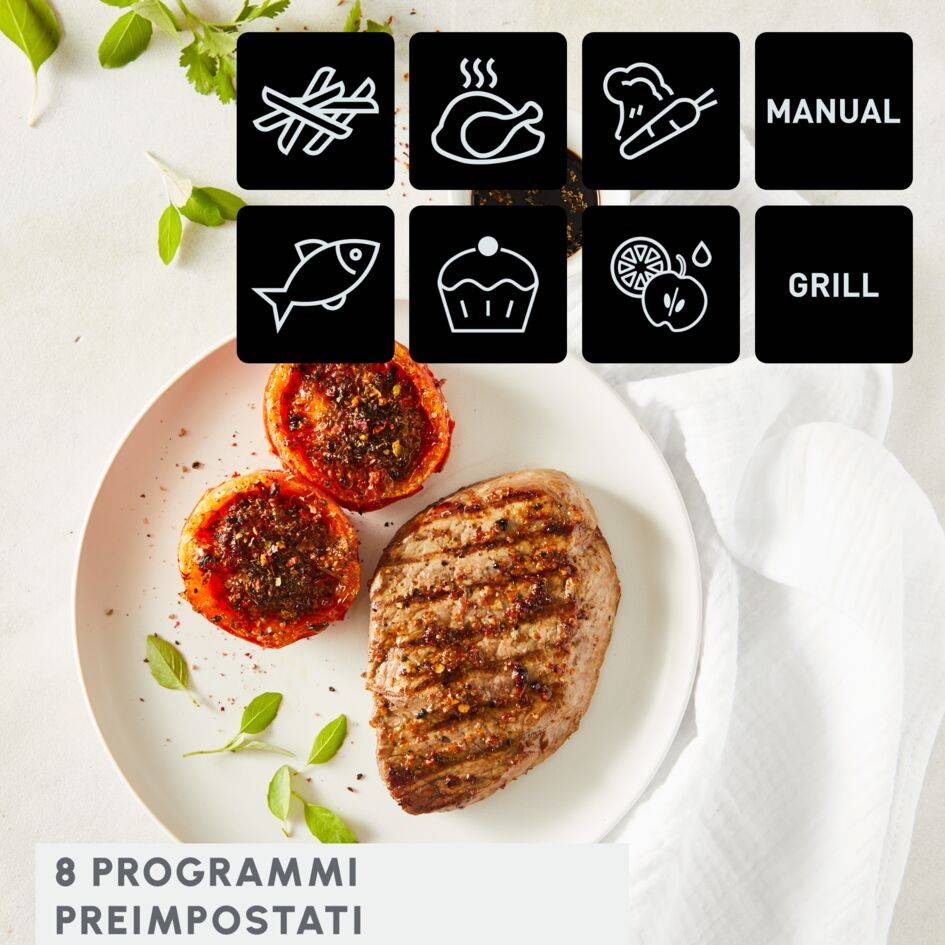 Dual Easy Fry & Grill, Friggitrice ad Aria, 8.3L,  2 Cestelli, Modalità Sync