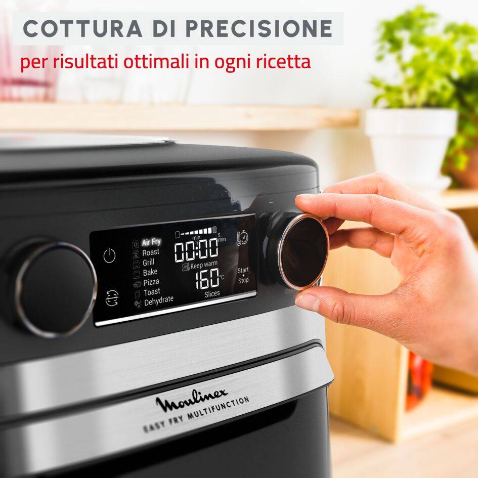  Easy Fry Multifunction, Forno Friggitrice ad Aria 15L, 9 Funzioni di Cottura, Doppia Resistenza, 3 Livelli di Cottura