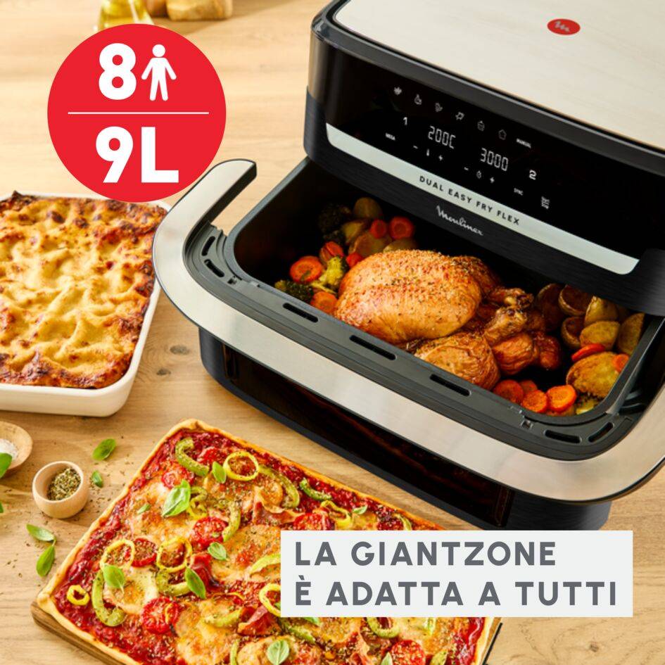 Dual Easy Fry Flex, Friggitrice ad Aria, Capacità 9L/2,5kg