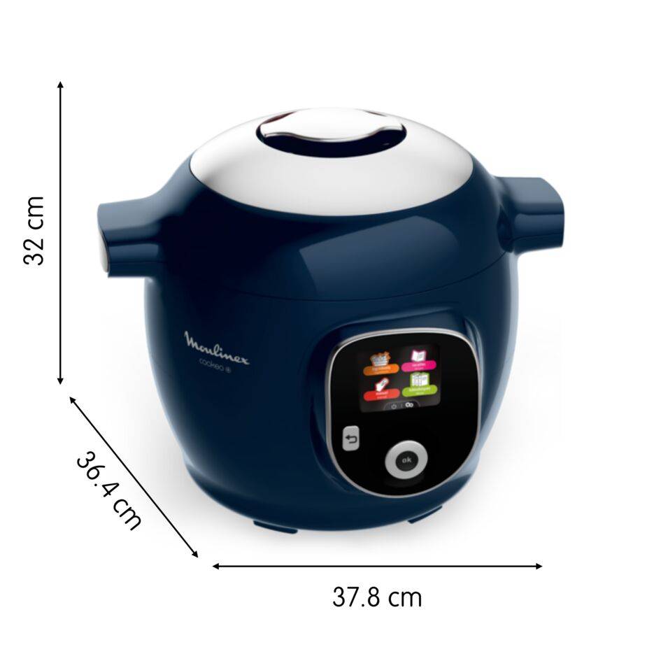 Cookeo+ Midnight Blue, Multicooker a Pressione, Capacità 6L, 6 Modalità di Cottura, 150 Ricette Integrate