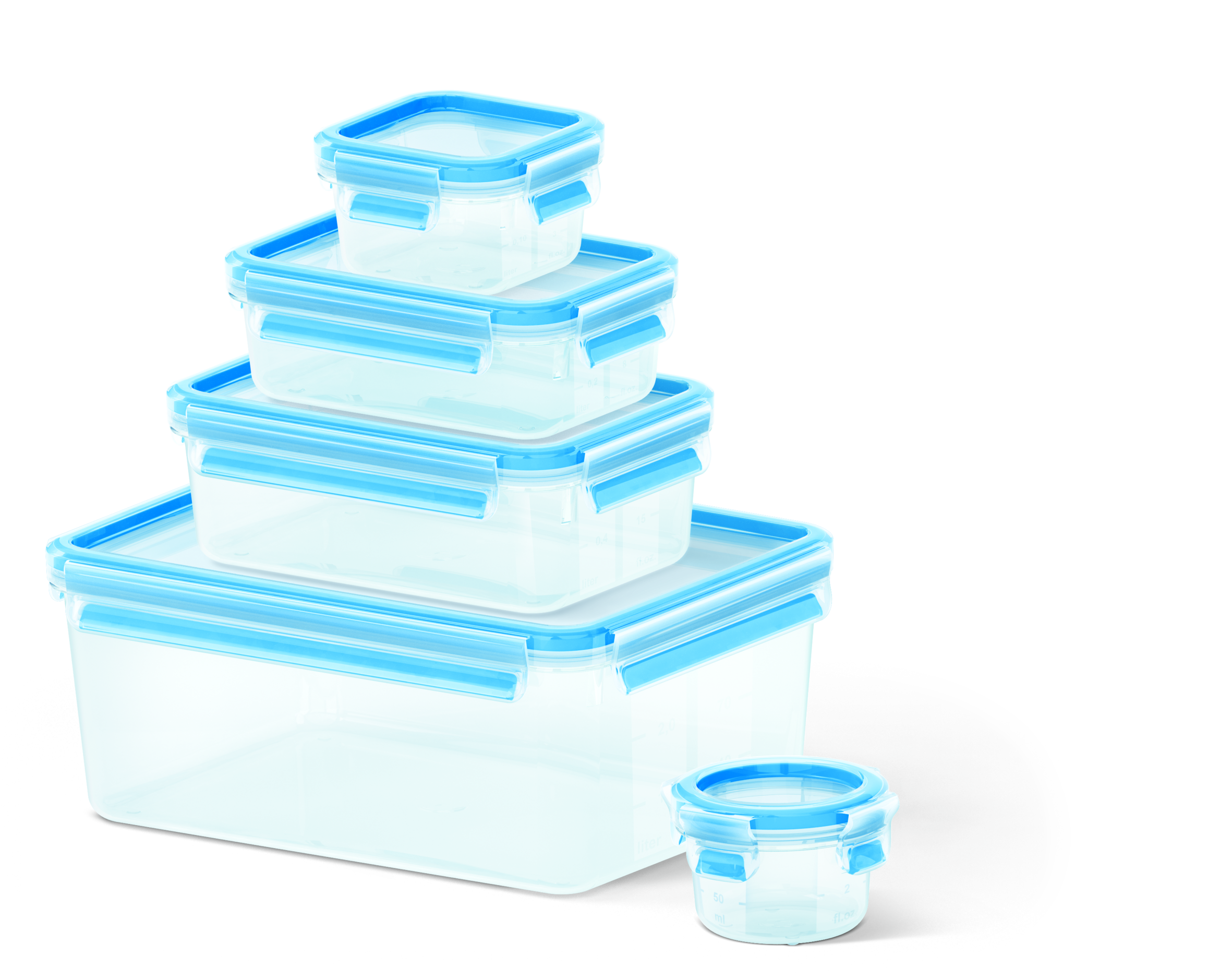 Set 5 Contenitori per Alimenti Masterseal Fresh 0,15L / 0,25L / 0,55L / 1L / 1,3L