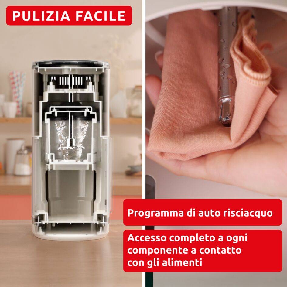 Dolci, Gelatiera, 10 Programmi in 1, Pulizia con Risciacquo Automatico