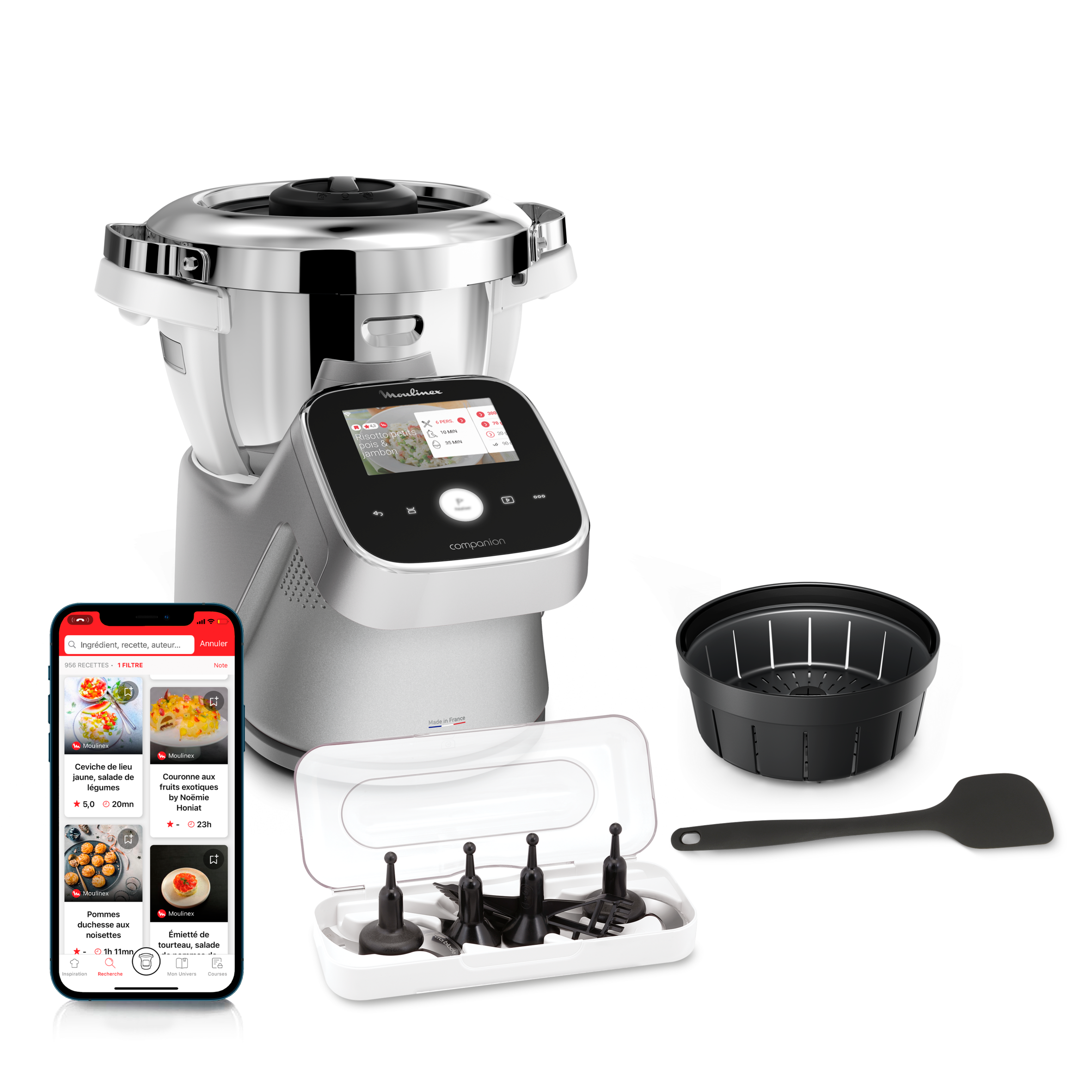 Robot da cucina multifunzione i-Companion Touch Pro (Silver), Funzione Cottura, Capacità 3L, Schermo Touch, Bilancia Integrata