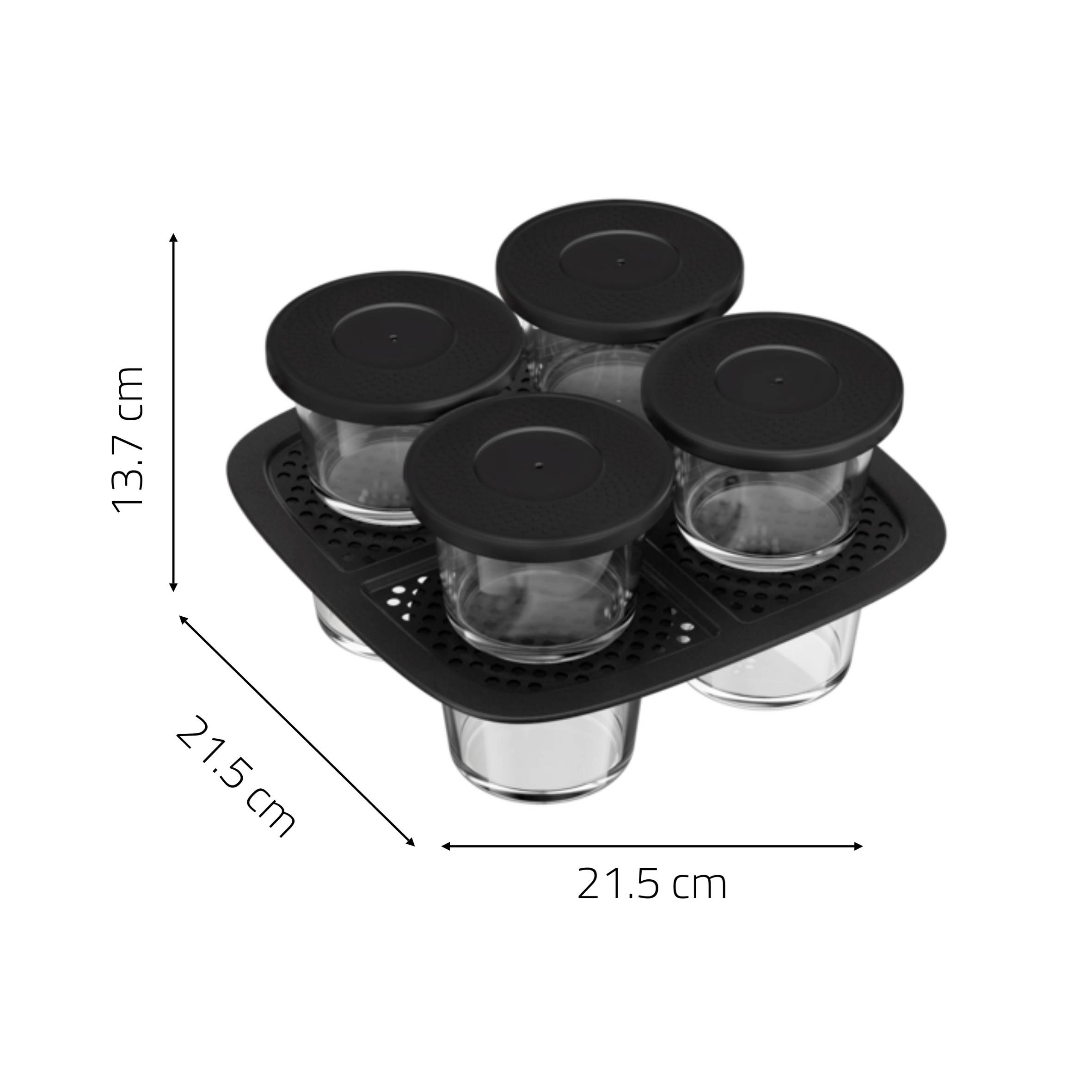 Vasetti di vetro, set da 8 pezzi, compatibilità con friggitrice ad aria Easy Fry Silence da 5 litri