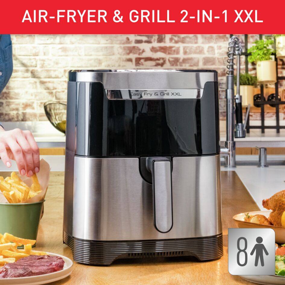 Easy Fry & Grill XXL, Friggitrice ad Aria 6.5L/2kg, Duplice Cottura, Divisore Rimovibile FlexCook, Intelligent Syncronization