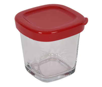 Contenitore in vetro con coperchio rosso SS-1530000652