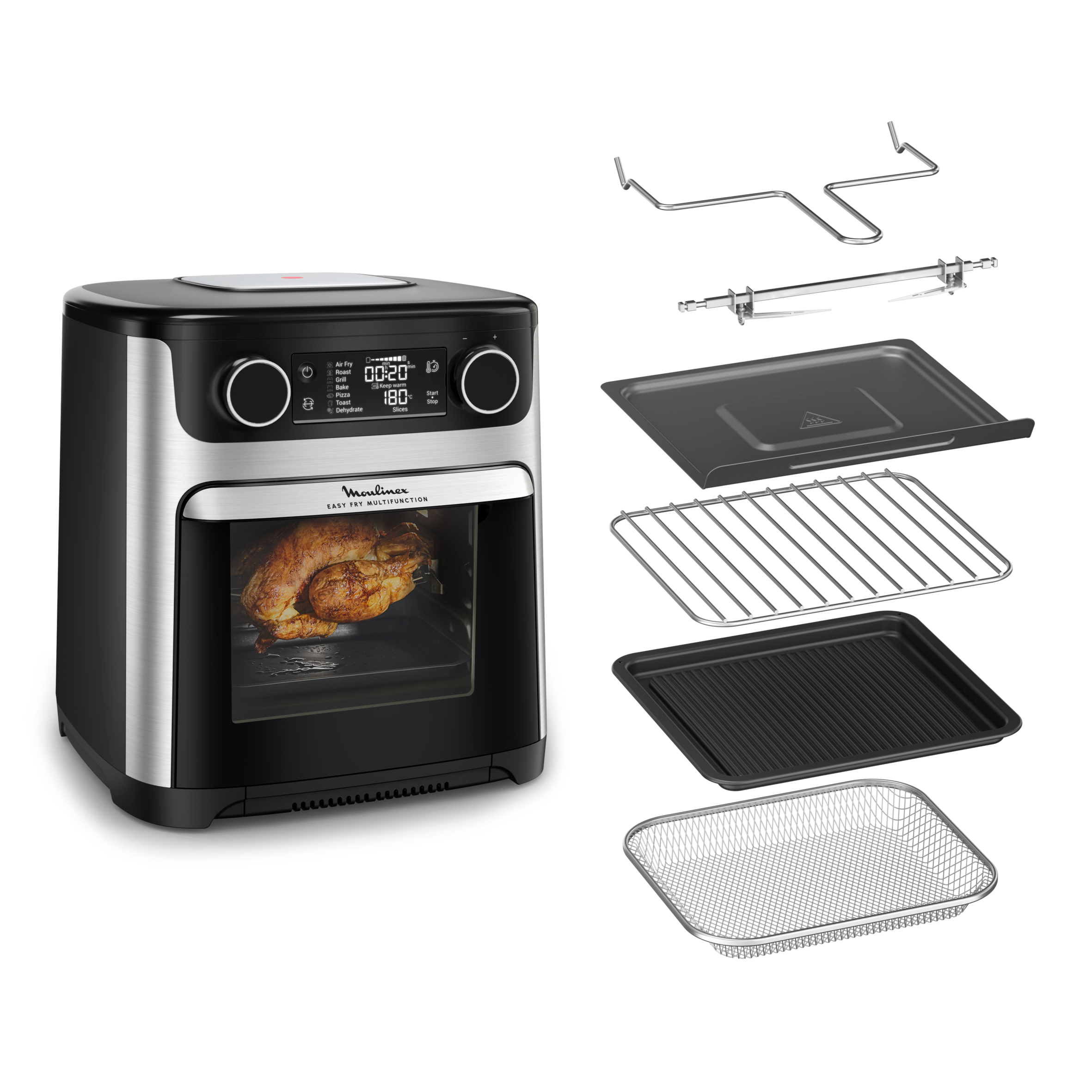  Easy Fry Multifunction, Forno Friggitrice ad Aria 15L, 9 Funzioni di Cottura, Doppia Resistenza, 3 Livelli di Cottura