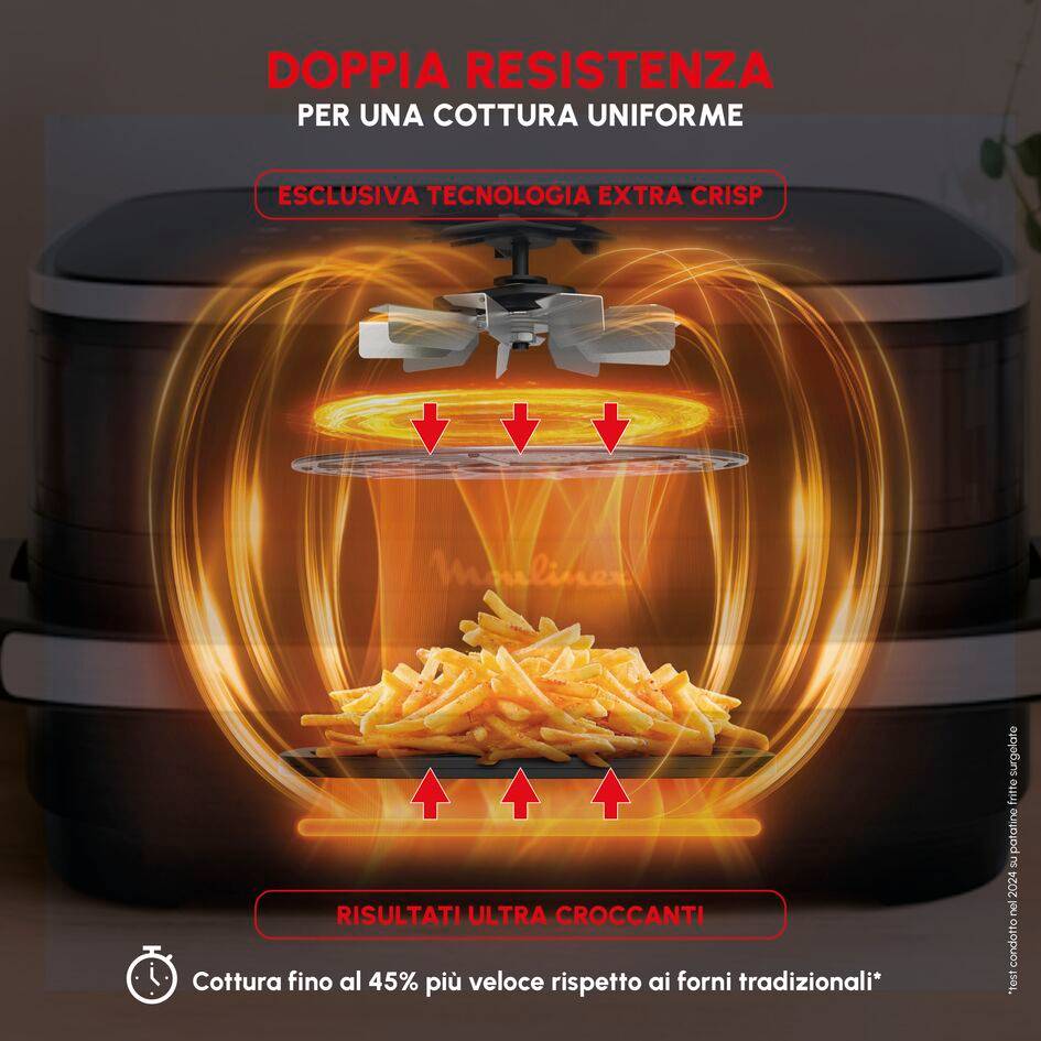 Easy Fry XL Surface, Friggitrice ad Aria, Grande Superficie di Cottura, Visore