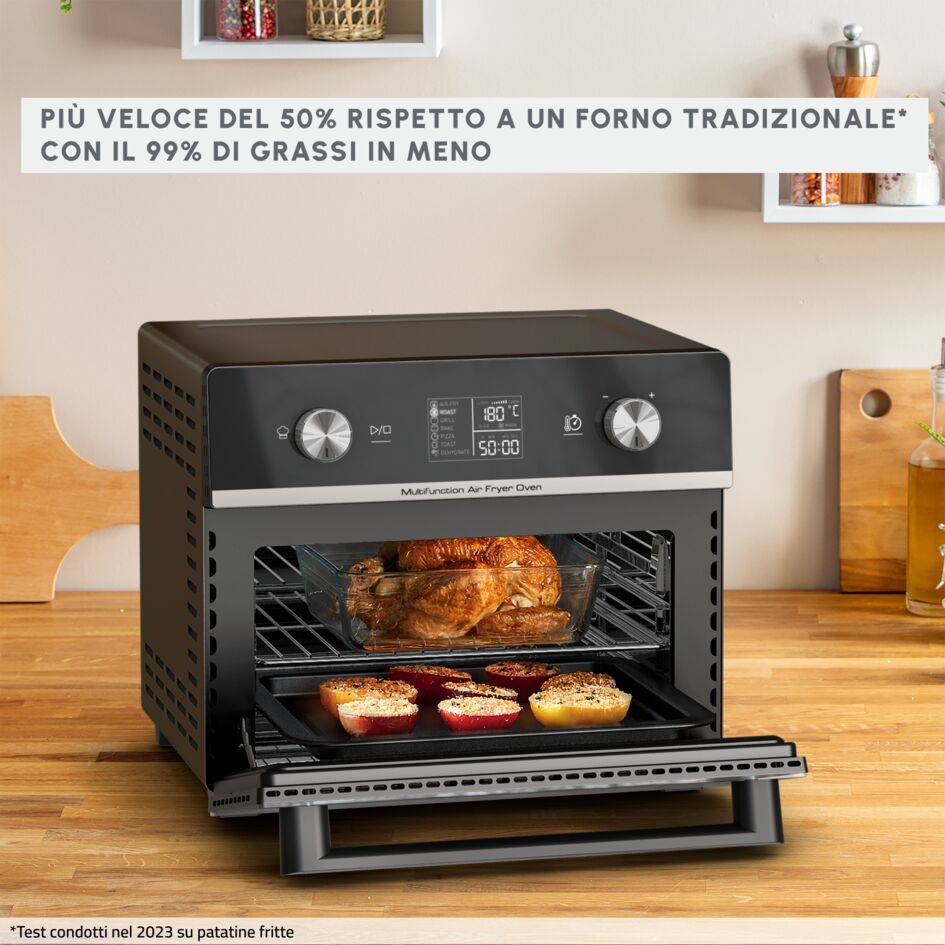 Easy Fry Air Fryer Oven, Friggitrici Ad Aria e Forno, Capacità 20L, 10 Funzioni di Cottura, Digitale