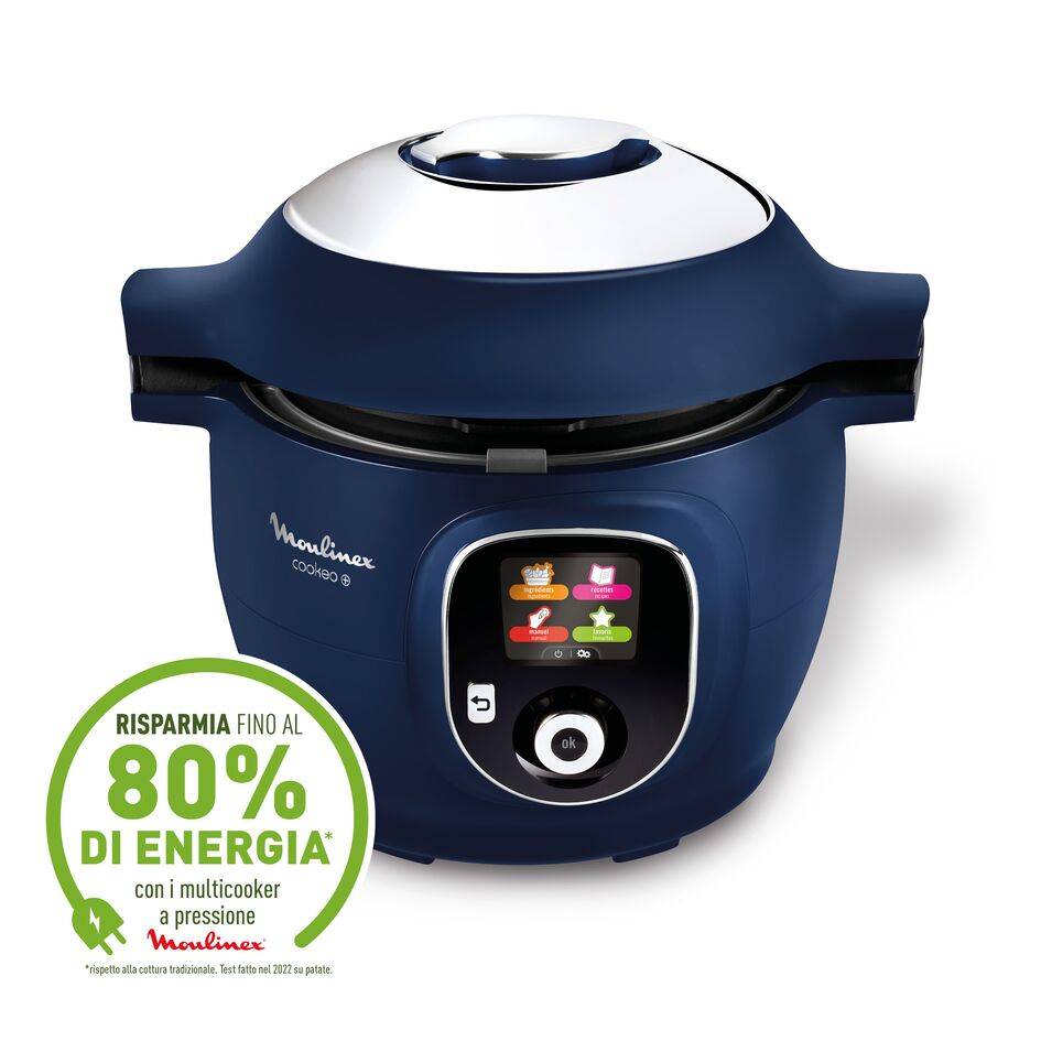 Cookeo+ Midnight Blue, Multicooker a Pressione, Capacità 6L, 6 Modalità di Cottura, 150 Ricette Integrate