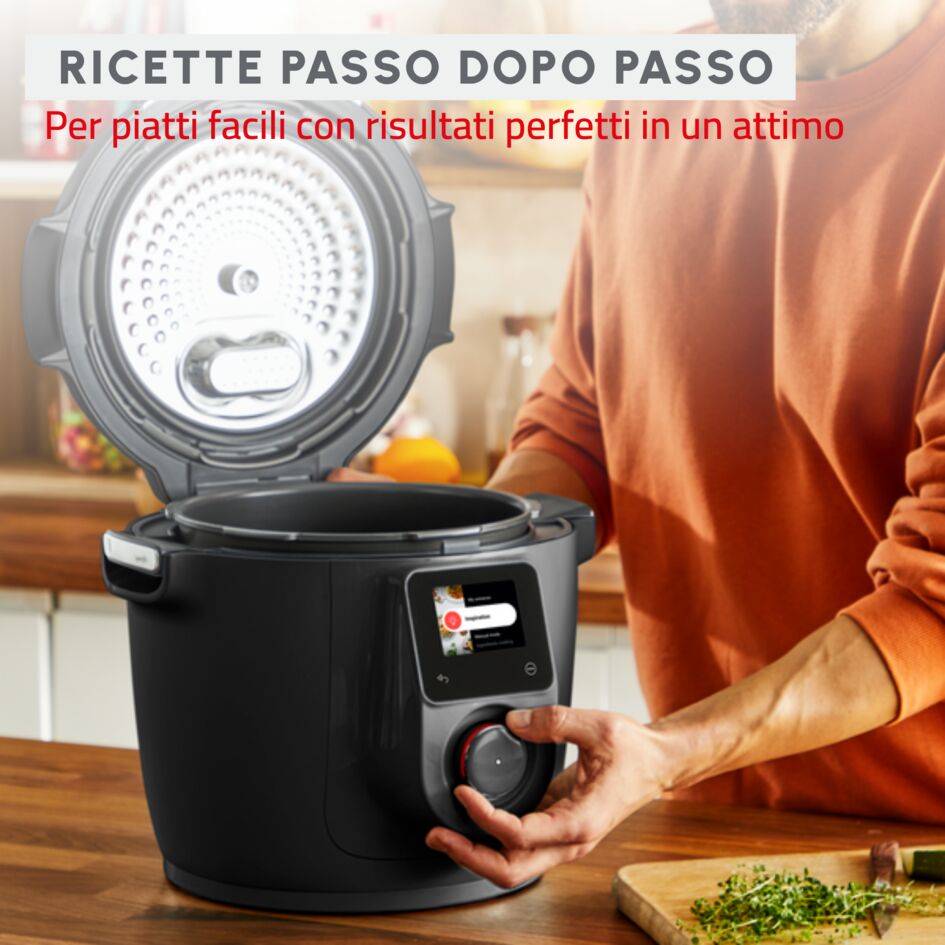 Cookeo Wi-Fi 10in1 Black,  Multicooker a Pressione, Capacità 6L, 10 Modalità di Cottura, Cottura Veloce