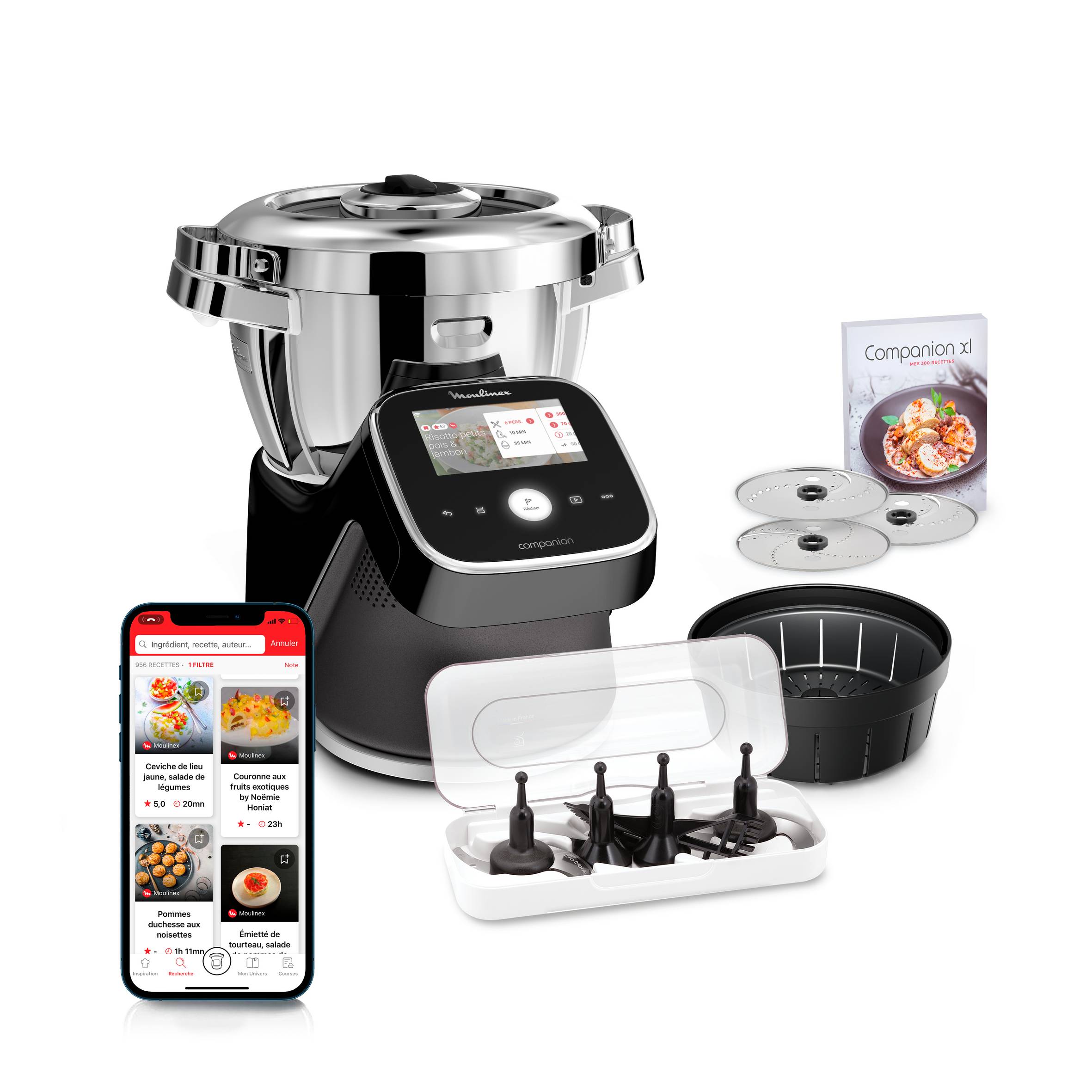 Robot da cucina multifunzione i-Companion Touch Pro (Black), Funzione Cottura, Capacità 3L, Schermo Touch, Bilancia Integrata, Kit Tritatutto