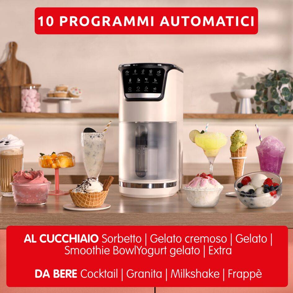 Dolci, Gelatiera, 10 Programmi in 1, Pulizia con Risciacquo Automatico