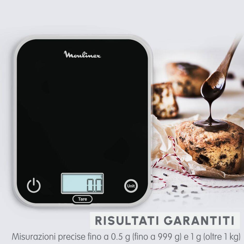 Optiss, Bilancia Da Cucina Digitale, Display di Facile Lettura Retroilluminato, Antigraffio