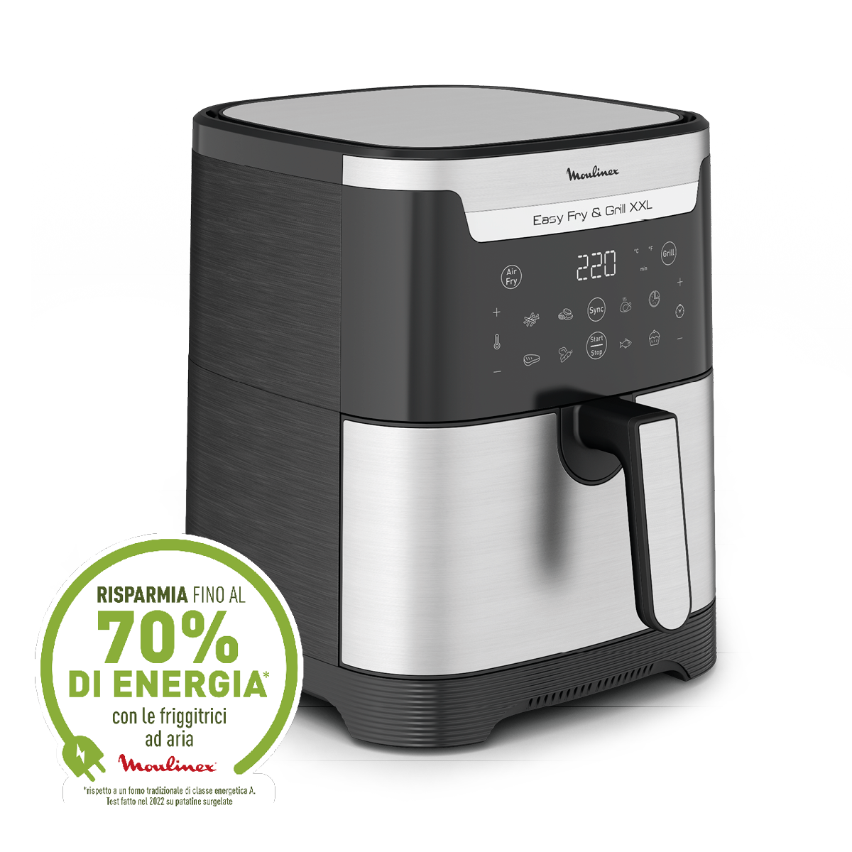 Easy Fry & Grill XXL, Friggitrice ad Aria 6.5L/2kg, Duplice Cottura, Divisore Rimovibile FlexCook, Intelligent Syncronization