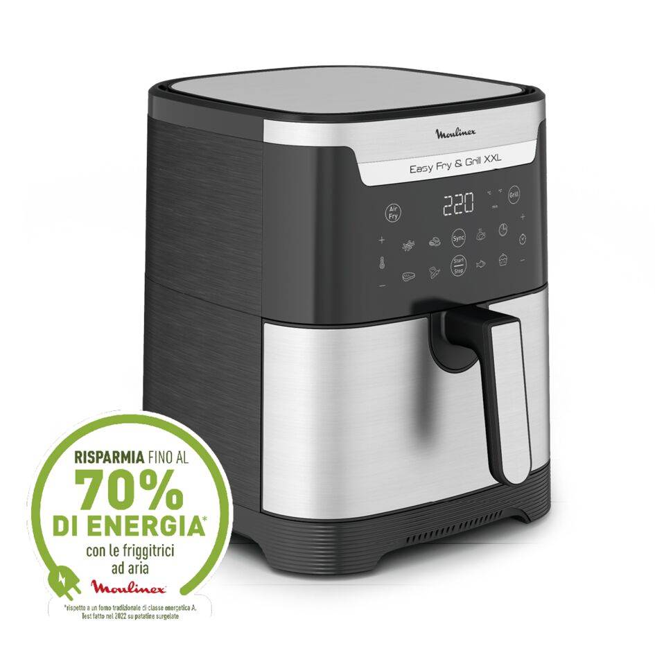 Easy Fry & Grill XXL, Friggitrice ad Aria 6.5L/2kg, Duplice Cottura, Divisore Rimovibile FlexCook, Intelligent Syncronization