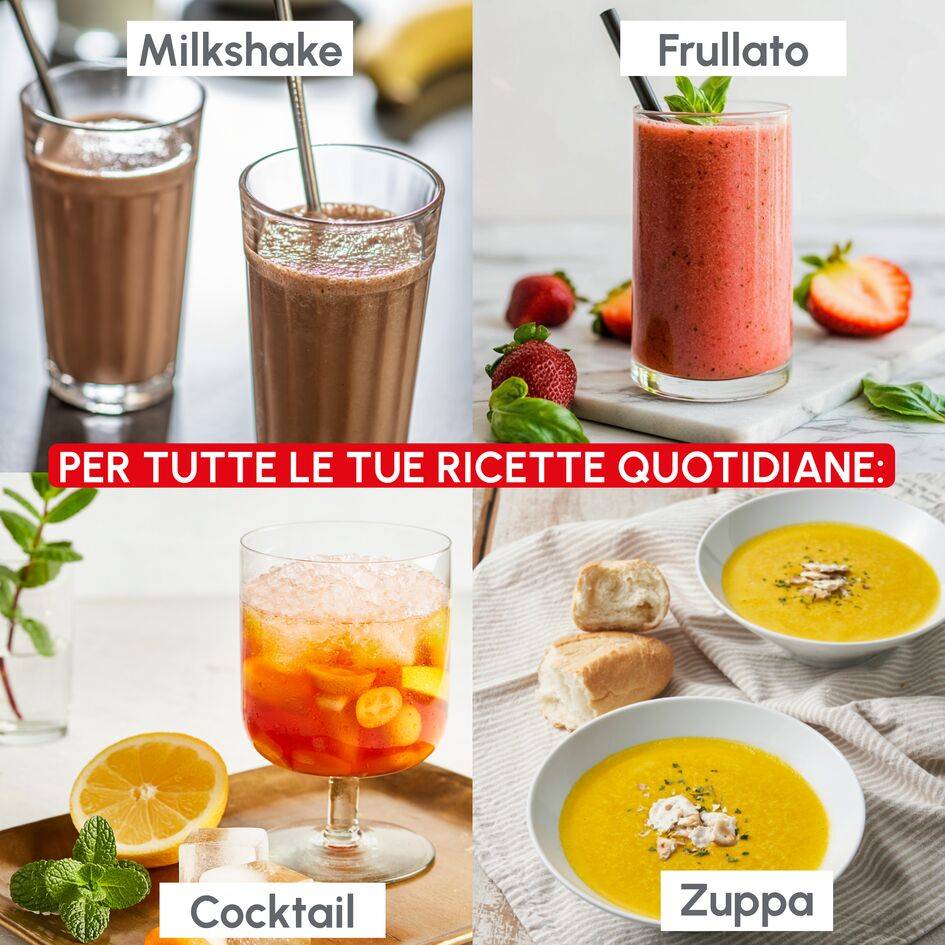 Blendforce, Frullatore, 800 W, Miscelazione Rapida e Omogenea, Vaso in Vetro da 1.9L