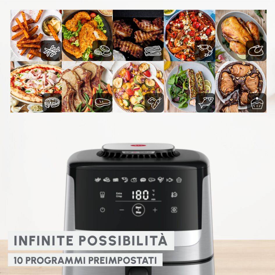 Easy Fry Silence, Friggitrice ad Aria 5L, Silent Technology, Easy Clean & Store System