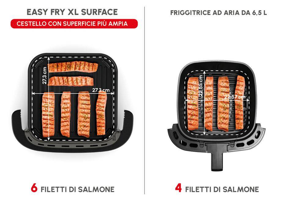 Easy Fry XL Surface, Friggitrice ad Aria, Grande Superficie di Cottura, Visore