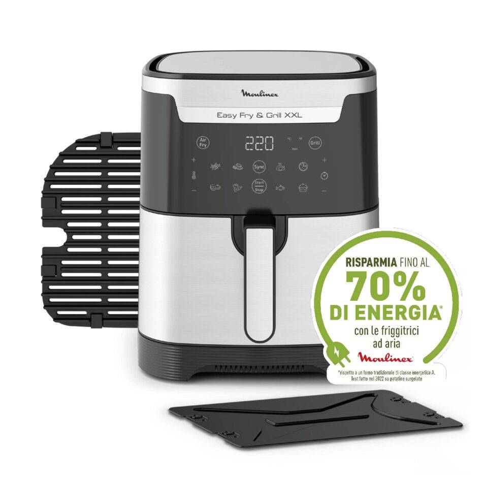 Easy Fry & Grill XXL, Friggitrice ad Aria 6.5L/2kg, Duplice Cottura, Divisore Rimovibile FlexCook, Intelligent Syncronization