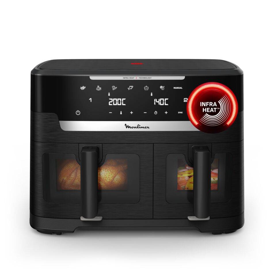 Ever Fry XXL Dual, Friggitrice ad aria doppia, Cottura Sincronizzata, Capacità 11 L