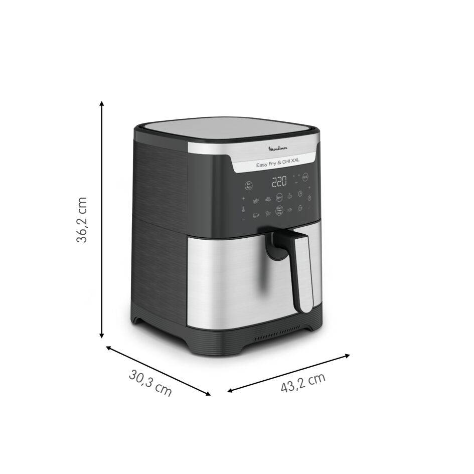 Easy Fry & Grill XXL, Friggitrice ad Aria 6.5L/2kg, Duplice Cottura, Divisore Rimovibile FlexCook, Intelligent Syncronization