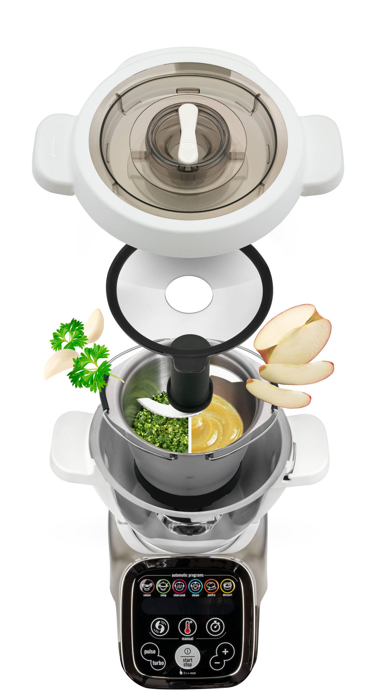 Padella piccola + 4 vasetti per alimenti per l'infanzia + 20 ricette XF387E10