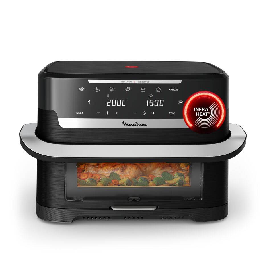Ever Fry Dual Flex, friggitrice ad aria, doppio cestello flessibile, capacità di 9 L, Tecnologia Infra Heat
