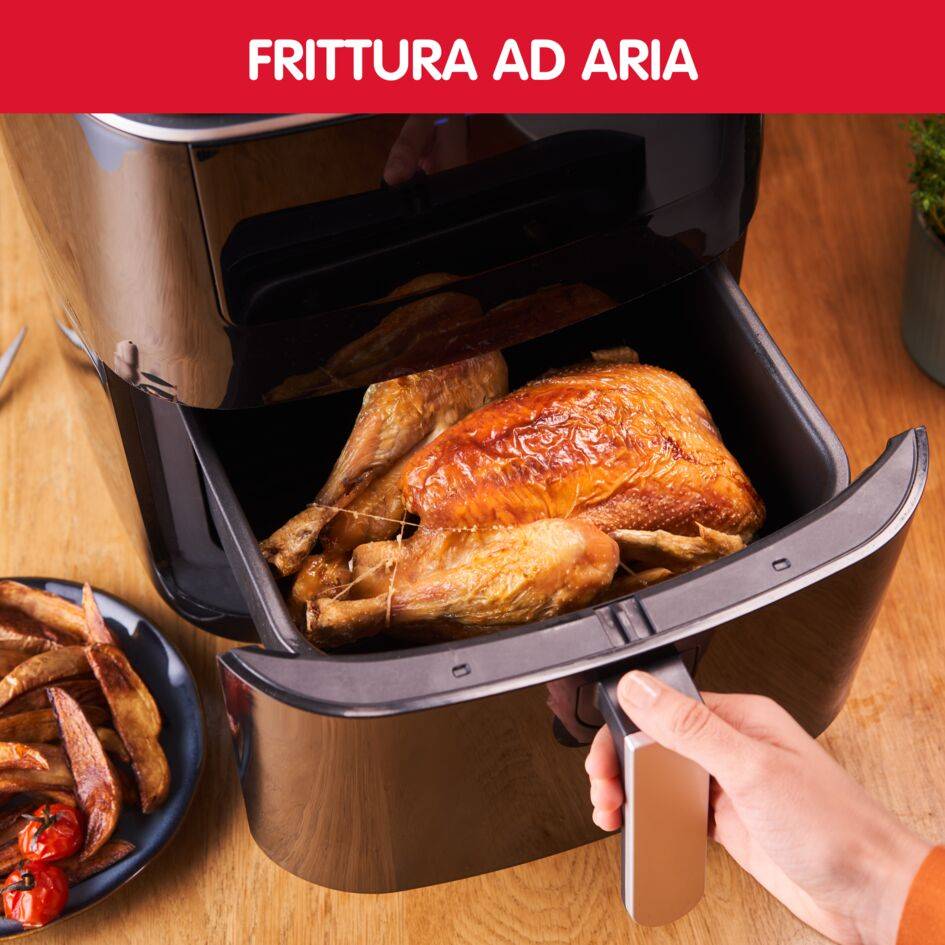 Easy Fry Grill & Steam, Friggitrice ad aria 6.9L/1.6kg, Cottura a Vapore, Cottura alla Griglia, Griglia in Alluminio Pressofuso