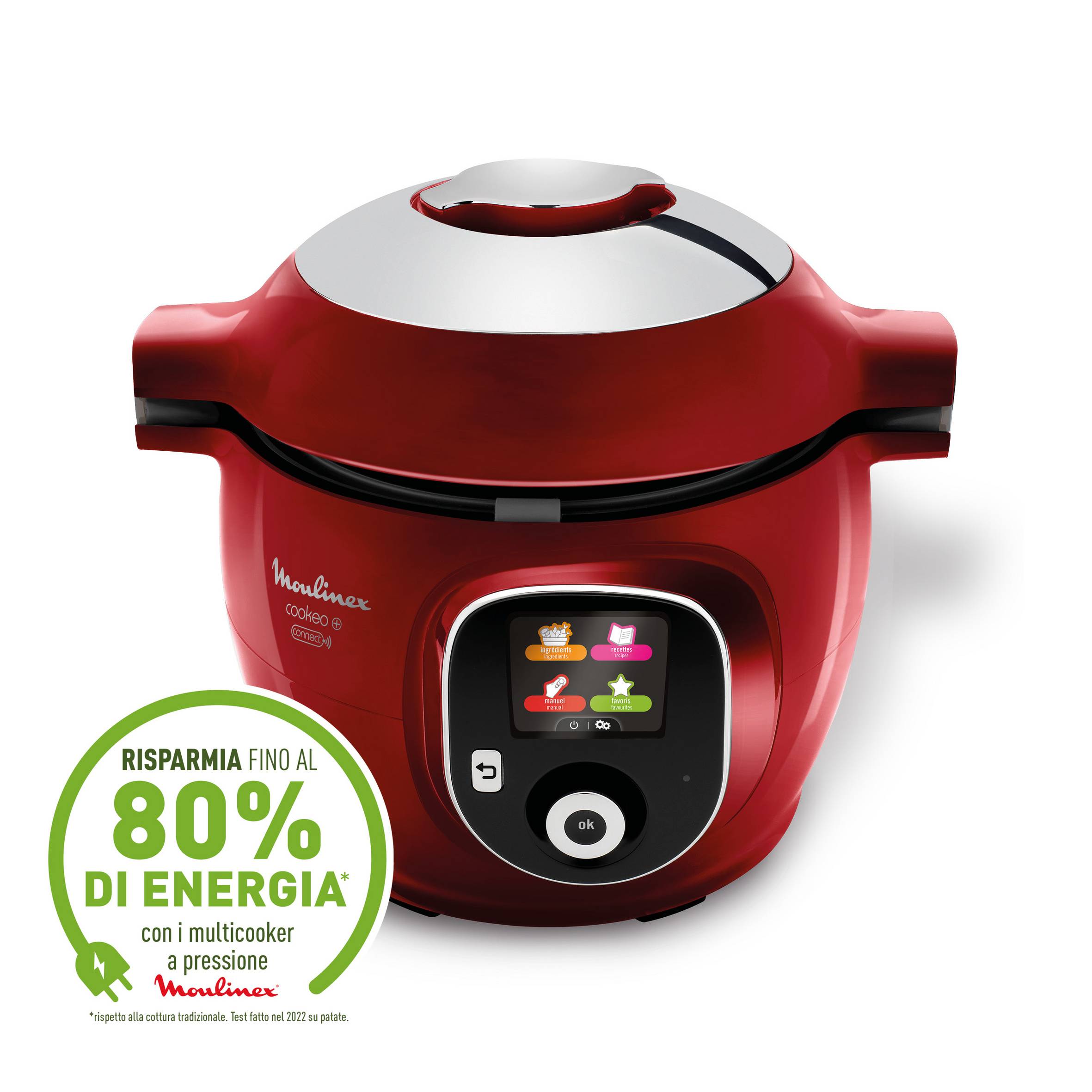 Cookeo+ Connect, Multicooker a Pressione, Connessione Bluetooth, 6 Modalità di Cottura, 200 Ricette Integrate