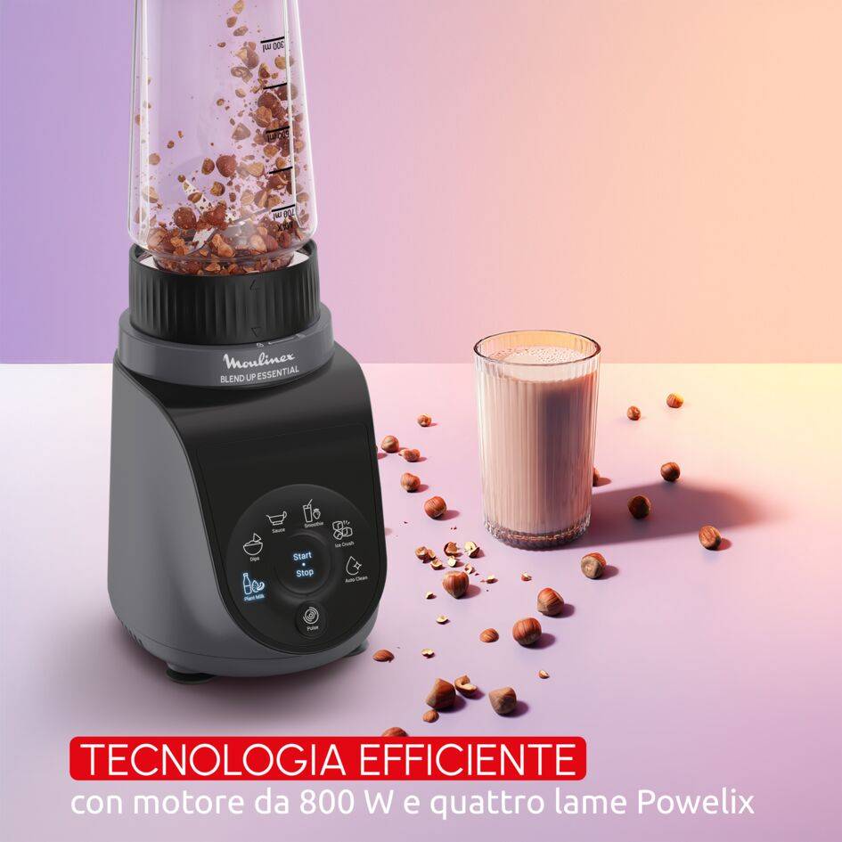 Blend Up Essential, Mini-Frullatore, 800 W, 6 Programmi Automatici, 2 Bicchieri