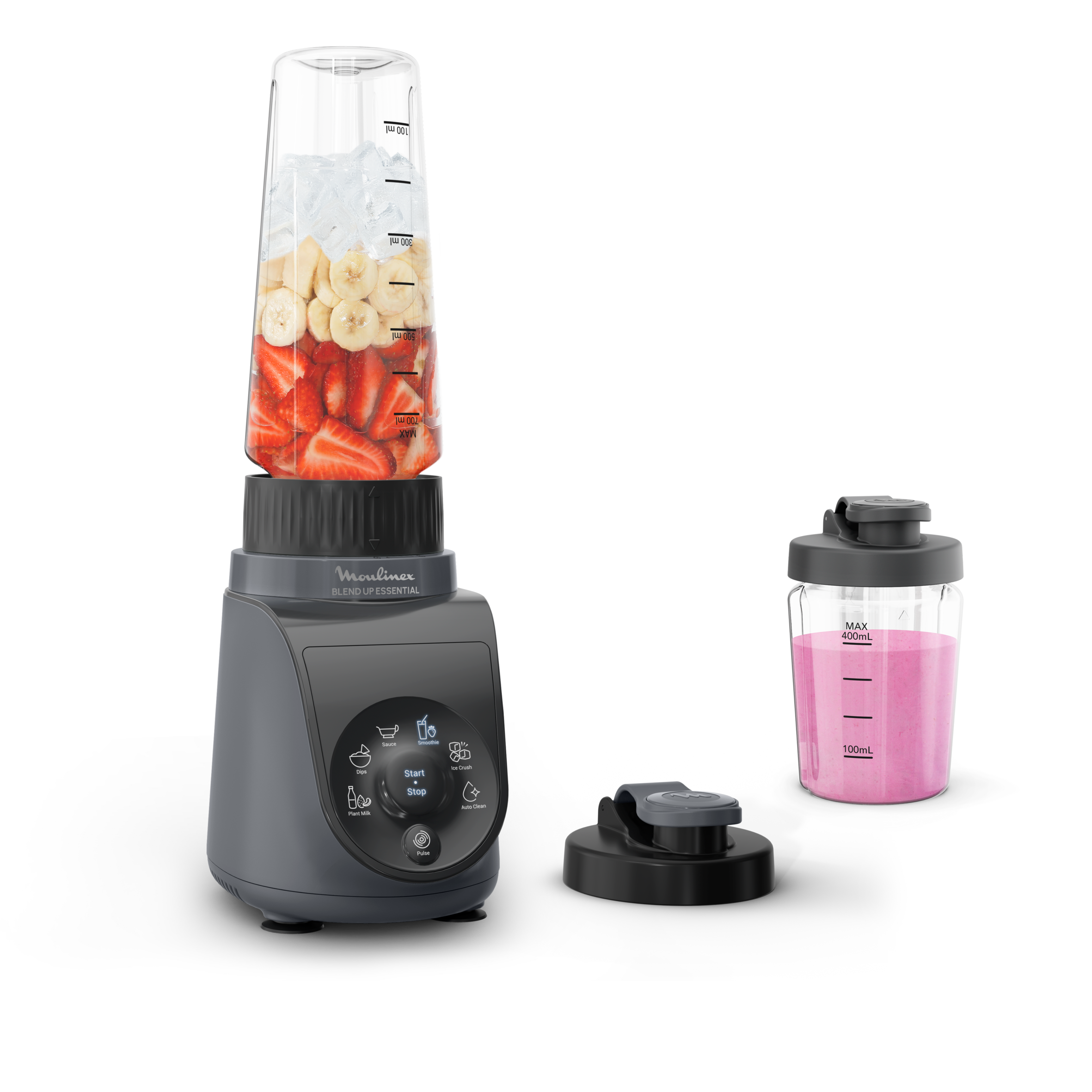 Blend Up Essential, Mini-Frullatore, 800 W, 6 Programmi Automatici, 2 Bicchieri