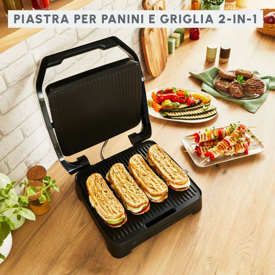 Inizio, Panini Maker & Grill, Riscaldamento Rapido, Piastre di Cottura Antiaderenti
