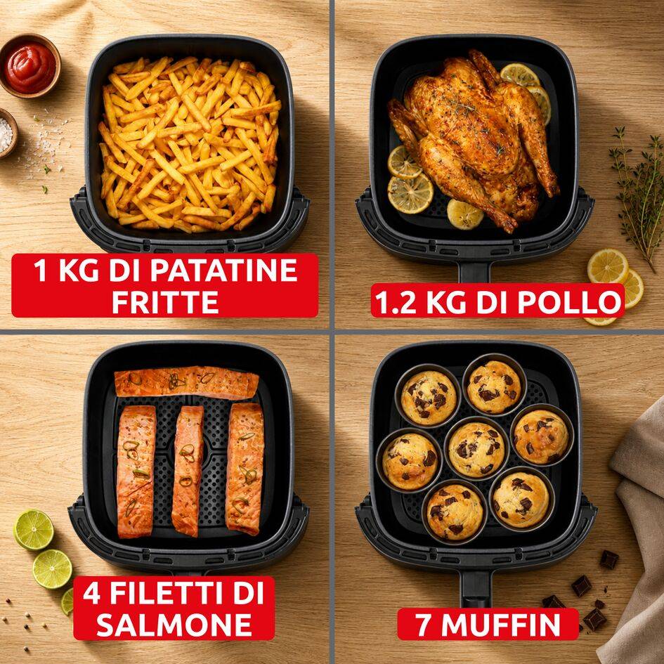 Easy Fry Max, Friggitrice ad Aria, Capacità 5 L, Frontalino Rimovibile