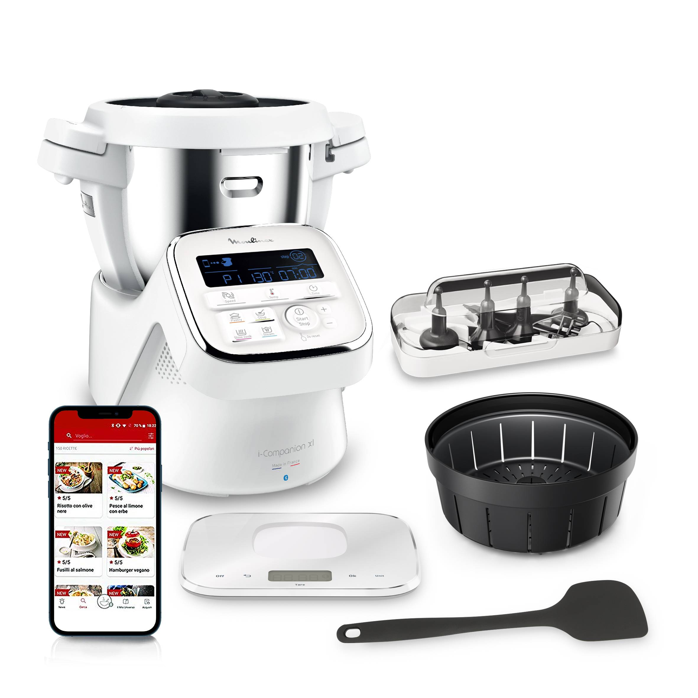 Robot da cucina multifunzione i-Companion, Funzione Cottura, Capacità 3L, Connettività Bluetooth