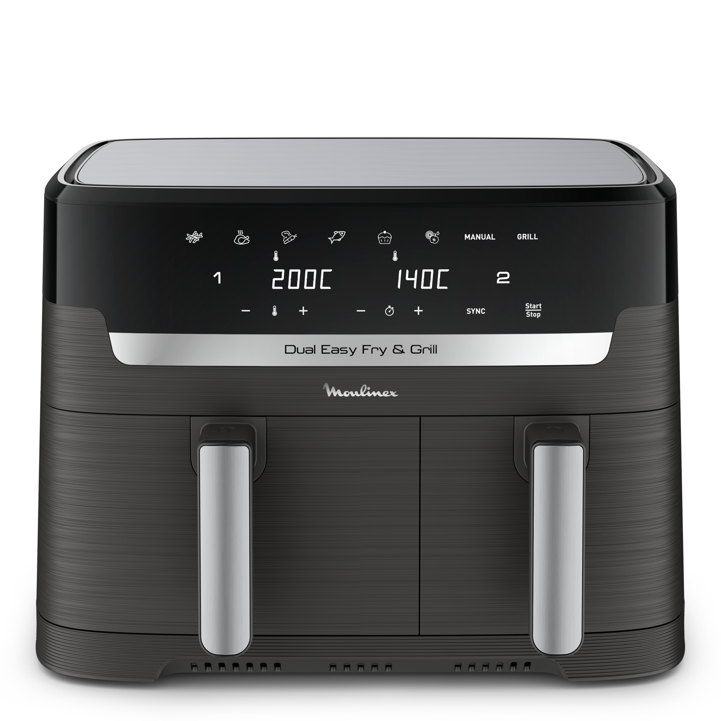 Dual Easy Fry & Grill, Friggitrice ad Aria, 8.3L, 2 Cestelli, Modalità Sync