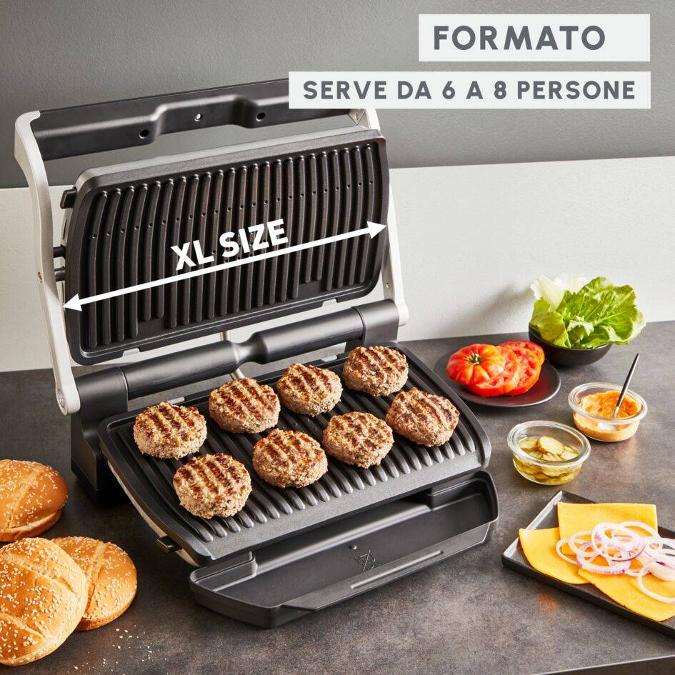 OptiGrill+ XL, Griglia a Contatto Intelligente, Risultati Perfetti, Nessun Monitoraggio, 9 Programmi Automatici, Superficie Extra Large