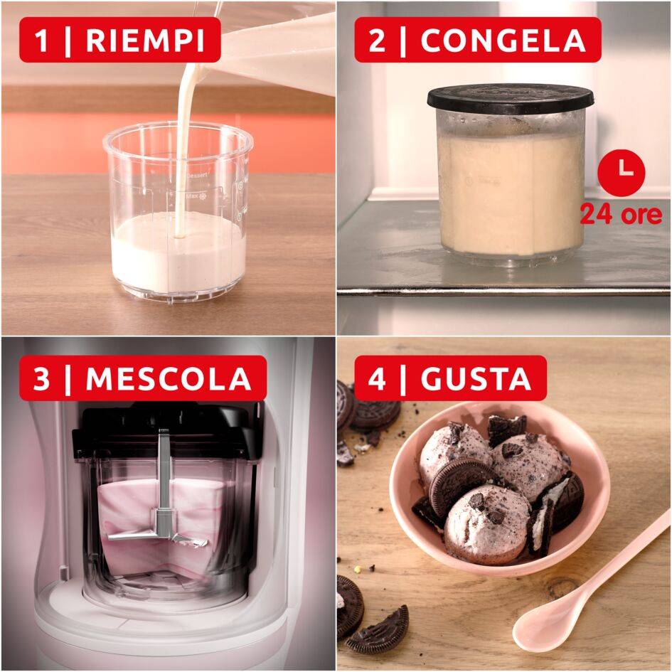 Dolci, Gelatiera, 10 Programmi in 1, Pulizia con Risciacquo Automatico