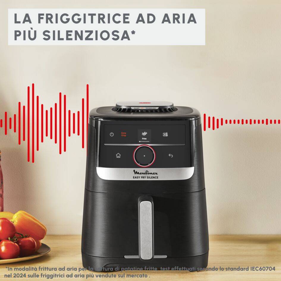 Easy Fry Smart & Silence, Friggitrice ad aria 5L, Silent Technology, Easy Clean & Store System