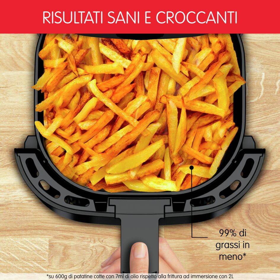 Easy Fry Essential, Friggitrice ad aria 3.5L, Analogica, Design Compatto, Lavabile in Lavastoviglie