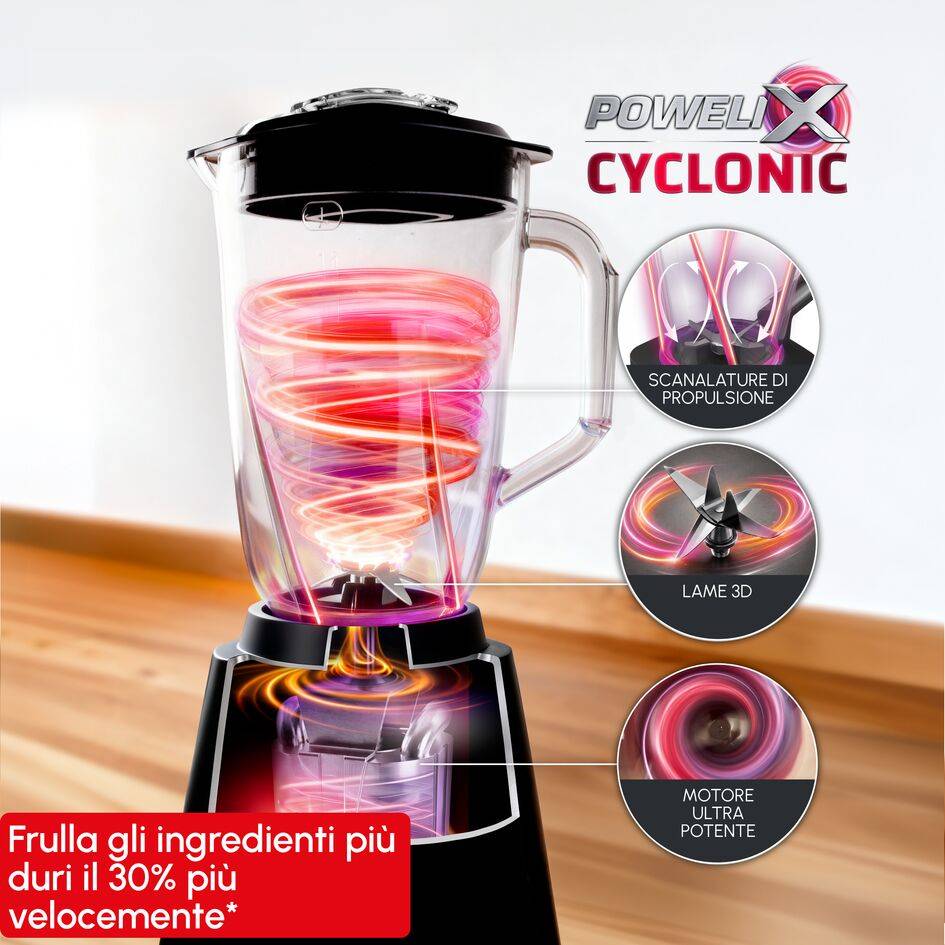 Blendforce, Frullatore, 800 W, Miscelazione Rapida e Omogenea, Vaso in Vetro da 1.9L