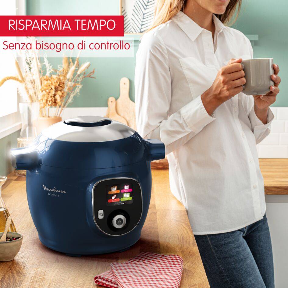 Cookeo+ Midnight Blue, Multicooker a Pressione, Capacità 6L, 6 Modalità di Cottura, 150 Ricette Integrate