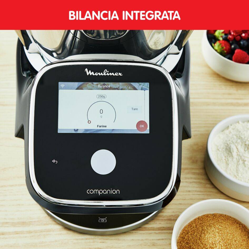 Robot da cucina multifunzione i-Companion Touch Pro (Black), Funzione Cottura, Capacità 3L, Schermo Touch, Bilancia Integrata, Kit Tritatutto