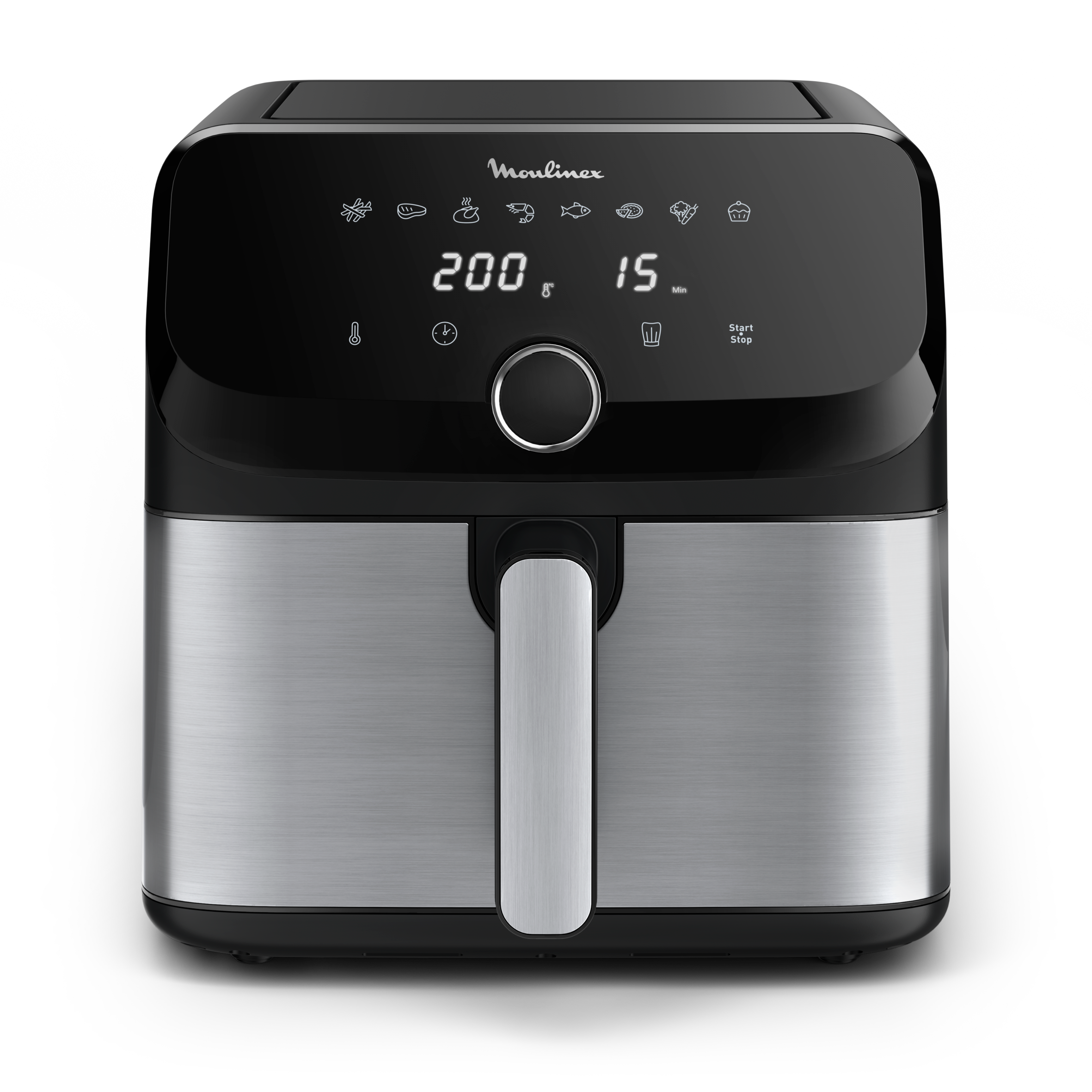 Easy Fry Mega, Friggitrice ad aria, Capacità Extra Large 7,5L/2kg, 8 programmi preimpostati, Acciaio Inossidabile