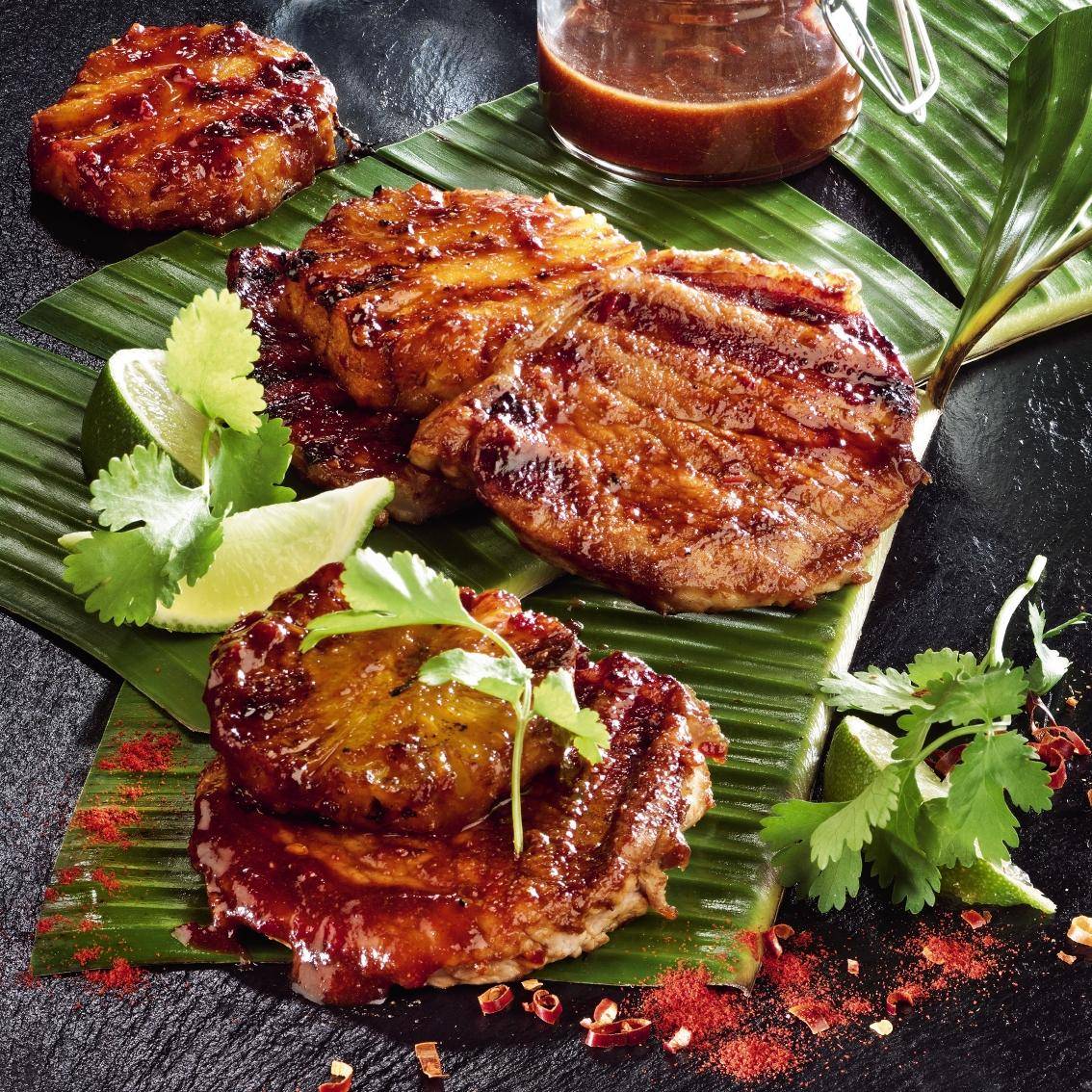 Costolette di maiale con ananas e peperoncini Jalapeños affumicati - Ricette OptiGrill XL | Moulinex