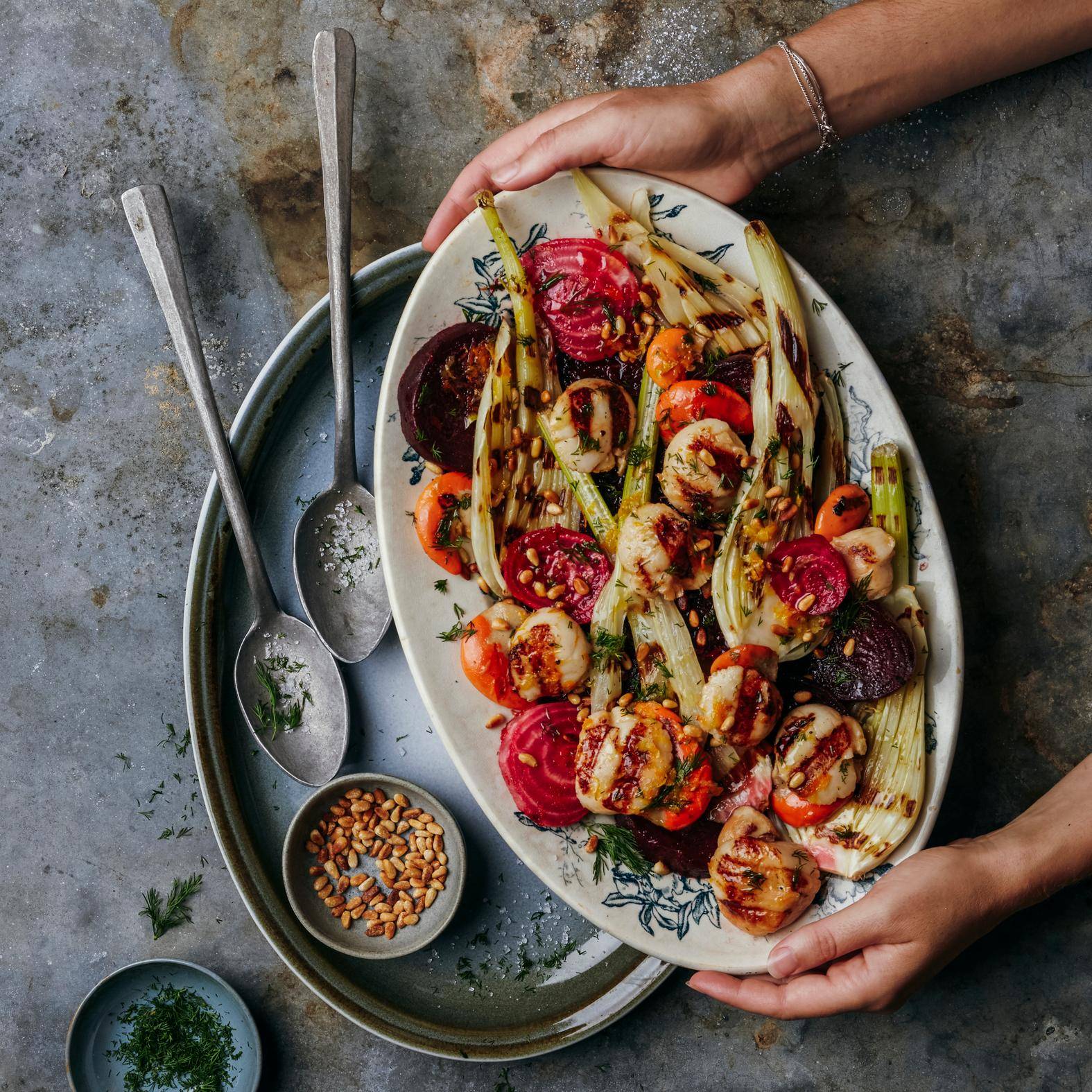 Scallops with grilled fennel and beetroot salad - Ricette OptiGrill 2in1 | Moulinex