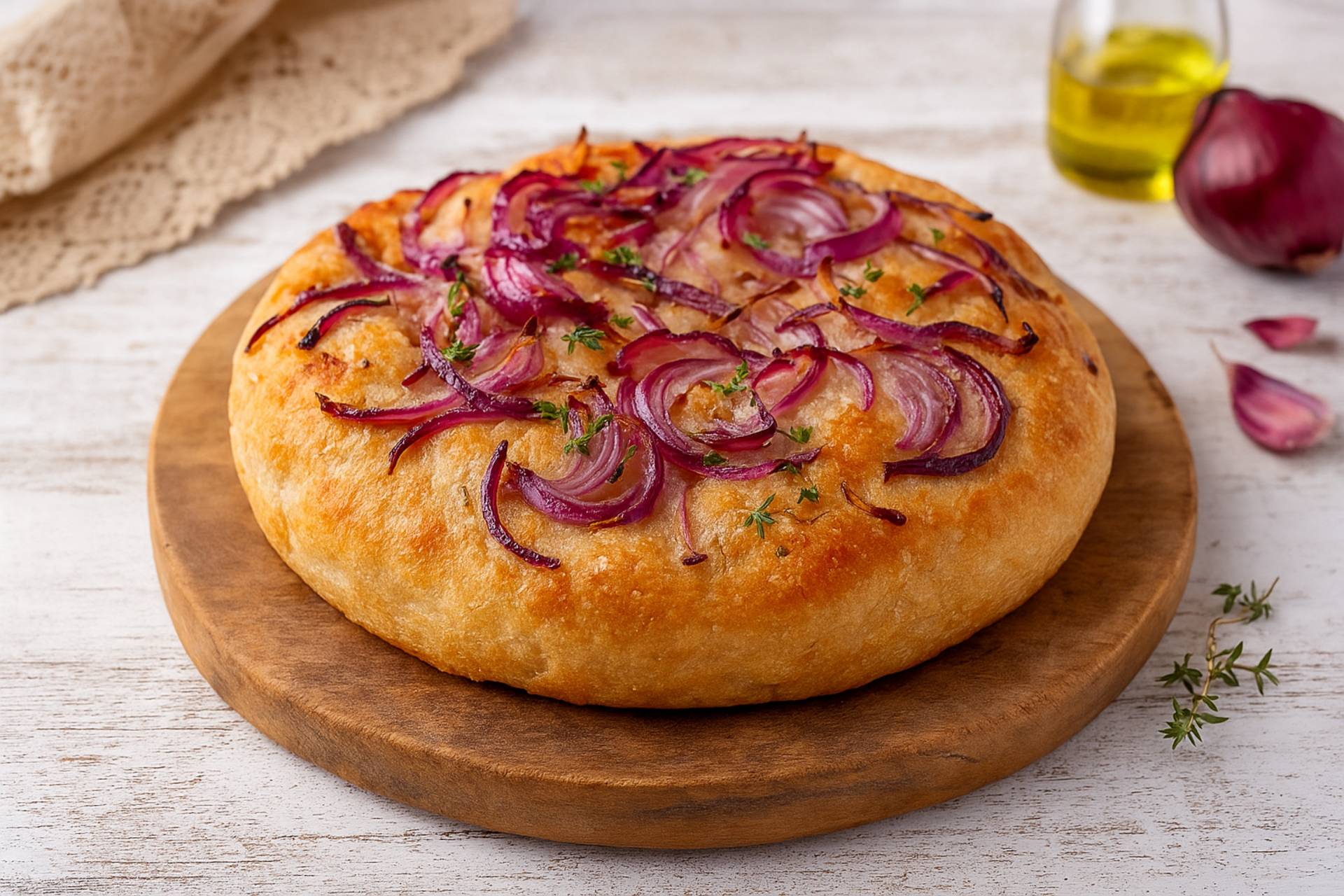 Focaccia alla cipolla con prosciutto crudo e stracchino - Ricette Companion Connect XL | Moulinex